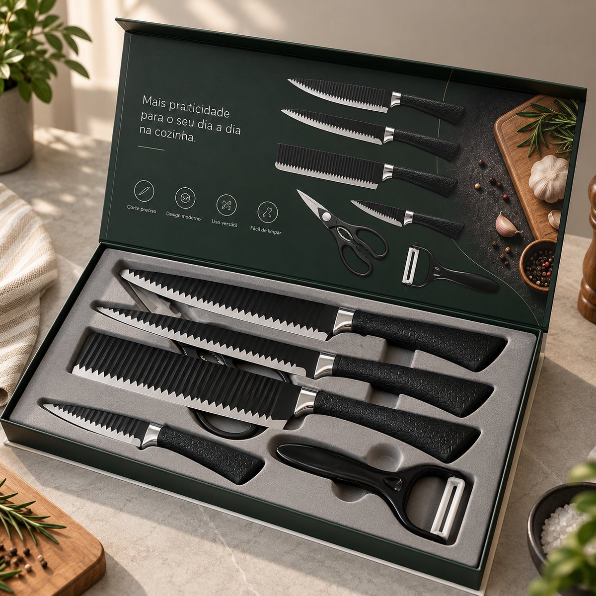 Kit de Facas Essencial - 6 Peças