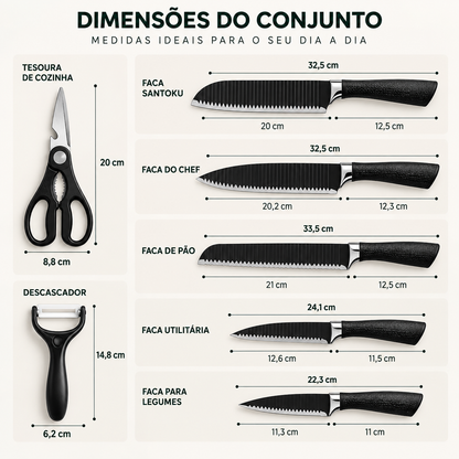 Kit de Facas Essencial - 6 Peças