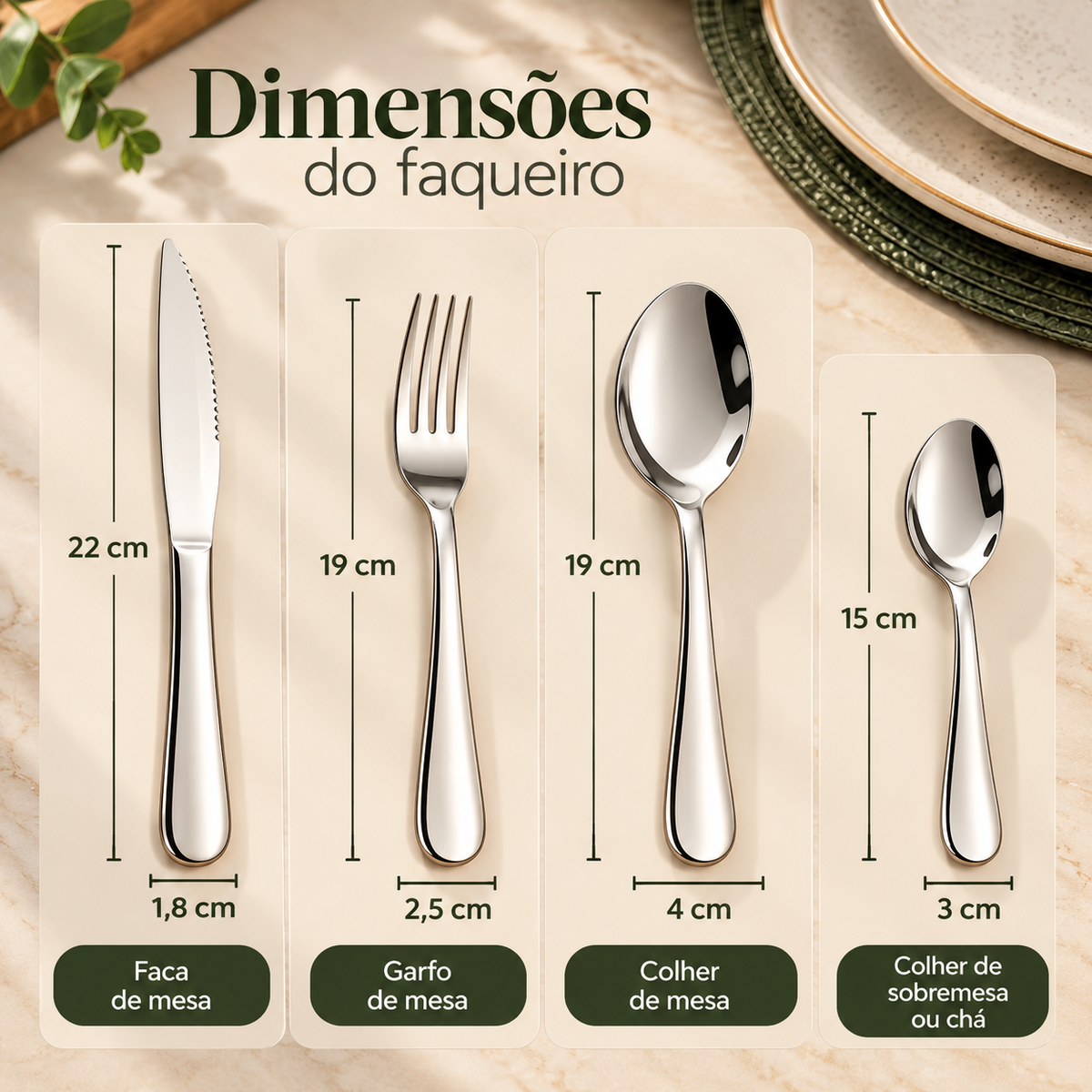 Faqueiro Elegance – 24 Peças em Aço Inox