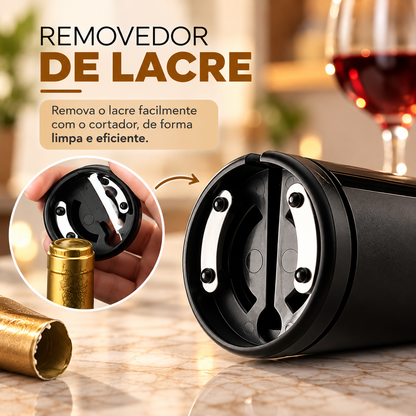 Kit Abridor de Vinho Elétrico Automático Inox 4 Peças
