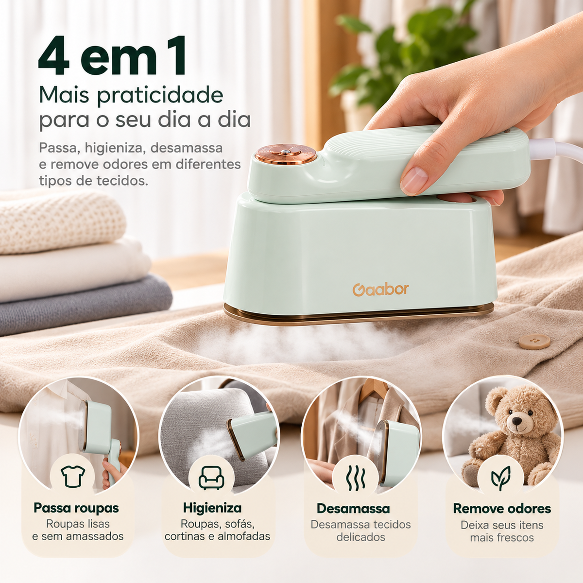 Ferro a Vapor Compact 4 em 1