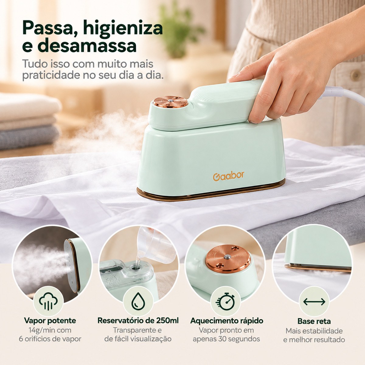 Ferro a Vapor Compact 4 em 1