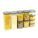Kit 10 Organizadores Pote Hermético Empilhável em Acrílico Organizador para Alimentos