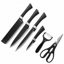 Kit 6 Peças Conjunto de Faca Carne Cutelo Legumes Aço Carbono Descascador Tesoura Profissional