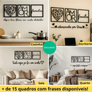 Kit 3 Quadros Cabeceira Família Coração Geométrico Amor + Frase de Parede Variados Sala + 2 Mini aplique coração