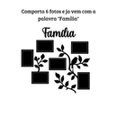 Porta Retrato de Parede Familia Galhos Mural Com 6 Espaços Para Fotos em Mdf Black Friday