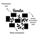 Porta Retrato de Parede Familia Galhos Mural Com 6 Espaços Para Fotos em Mdf Black Friday