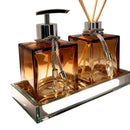Kit Lavabo Vidro 250ml Luxo Com Bandeja