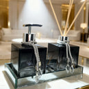 Kit Lavabo Vidro 250ml Luxo Com Bandeja