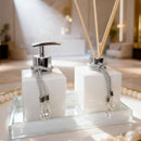 Kit Lavabo Vidro 250ml Luxo Com Bandeja