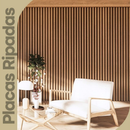 Kit Até 100 Placas Ripados Revestimento Painel Laminado 45x11cm Decoração Sala Casa Envio Imediato