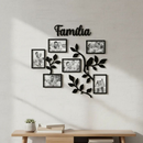 Porta Retrato de Parede Familia Galhos Mural Com 6 Espaços Para Fotos em Mdf Black Friday