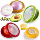 4Pcs Caixa de Silicone Armazenamento Frutas/Legumes: Reutilizável, Mantém Cebola/Abacate Frescos