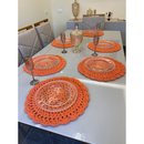 Sousplat De Crochê Kit 4pçs - 6pçs - 8pçs - 10pçs Colorido - Mesa posta Natal