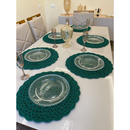 Sousplat De Crochê Kit 4pçs - 6pçs - 8pçs - 10pçs Colorido - Mesa posta Natal
