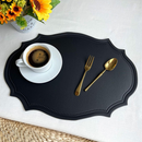 KIT4 Europeu Jogo Americano Preto PU Kit Mesa Posta Janta B1064