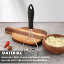 Kit 2 Utensílios para Cozinha Inox: Triturador de Alho e Amassador de Batata
