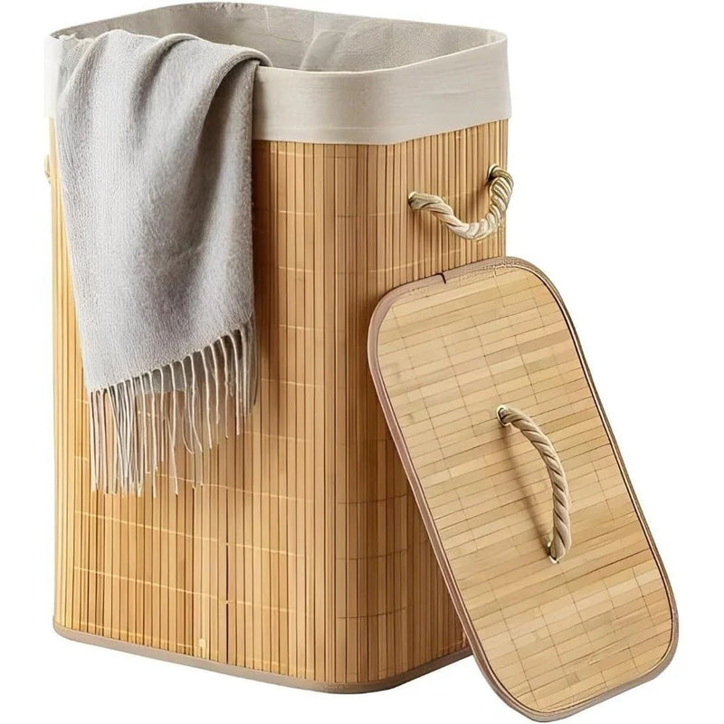 Cesto de Roupa de Bambu 60L