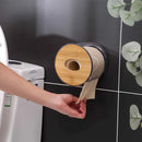 Porta Papel Higiênico Transparente Tampa Bambu Decorativo