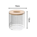 Porta Papel Higiênico Transparente Tampa Bambu Decorativo