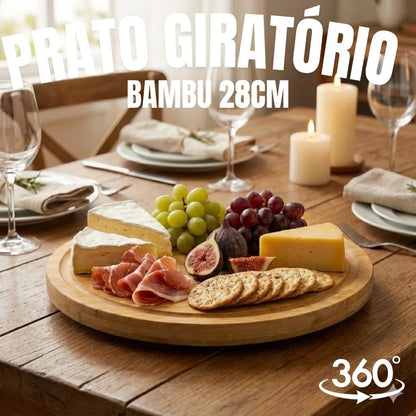 Bandeja Giratória de Bambu