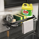 Kit até 2 Organizador Porta Detergente Condimentos Prateleira Suspensa Moderna Rack Suporte cozinha Preto Sem Furo