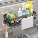 Kit até 2 Organizador Porta Detergente Condimentos Prateleira Suspensa Moderna Rack Suporte cozinha Preto Sem Furo